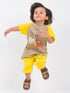 Oversized Safari Friends Raglan Cotton Short Set (Beige & Yellow)
