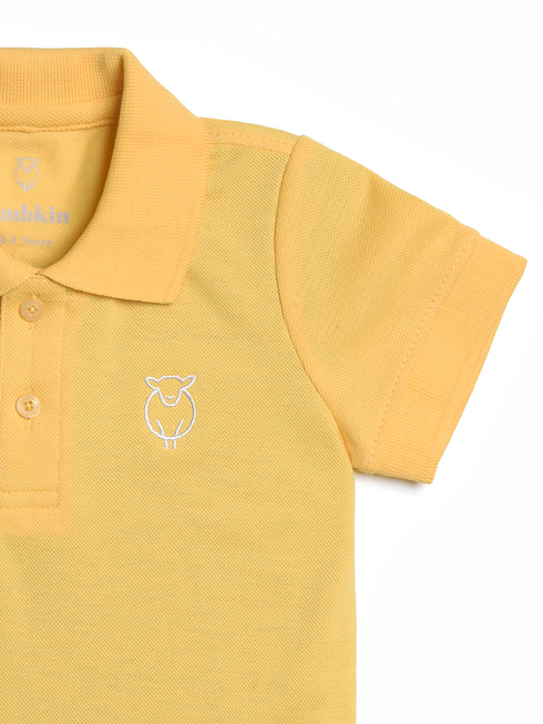 Embroidered Pique Polo Tee (Lemon Yellow)