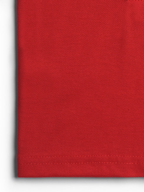 Embroidered Pique Polo Tee (Red)