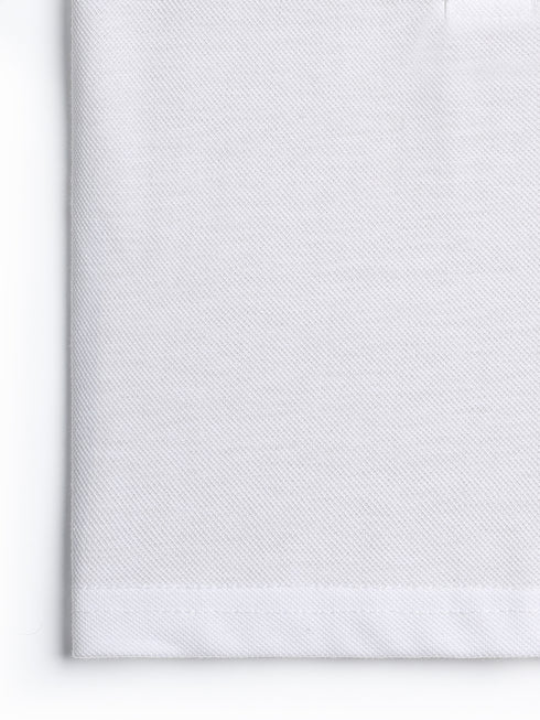 Embroidered Pique Polo Tee (White)