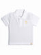 Embroidered Pique Polo Tee (White)