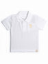 Embroidered Pique Polo Tee (White)