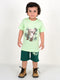 Koala Printed Cotton Short Set (Green)