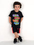 Ninja Turtles Printed Cotton Short Set (Black/Red)