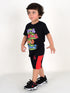 Ninja Turtles Printed Cotton Short Set (Black/Red)
