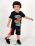 Ninja Turtles Printed Cotton Short Set (Black/Red)