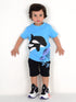 Dolphin Printed Cotton Short Set (Sky Blue)