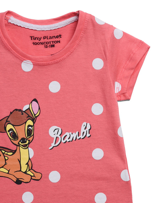 Bambi Themed Cotton Romper (Pink)