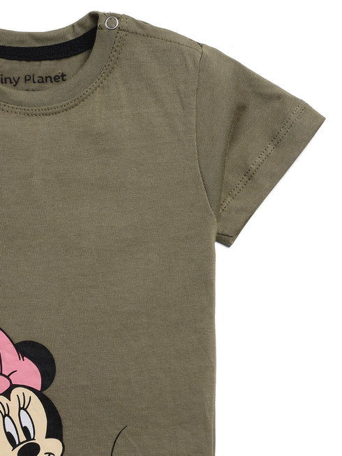 New Born Minnie Moments Cotton Short Set (Forest Fudge)