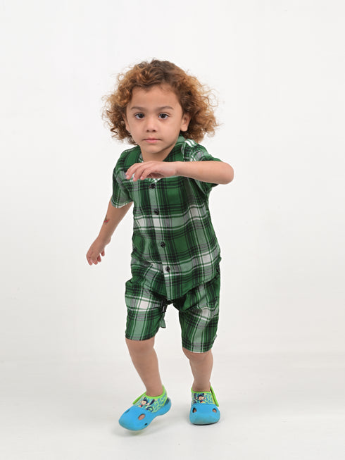 Plaid Imported Linen Set (Green)