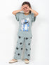 Frill Sleeves Stitch's Garden Cotton Trouser Set (Sage Green)
