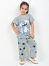 Frill Sleeves Stitch's Garden Cotton Trouser Set (Sage Green)