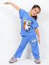 Frill Sleeves We Bare Bears Cotton Trouser Set (Blue)
