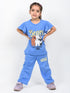 Frill Sleeves We Bare Bears Cotton Trouser Set (Blue)