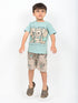 Happy Being Me Cotton Short Set (Mint Green & Beige)