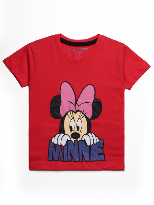 Minnie Themed Cotton Trouser Set (Red)