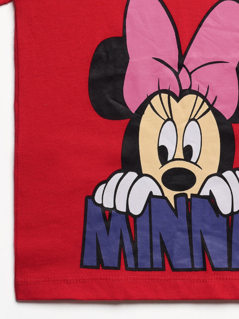 Minnie Themed Cotton Trouser Set (Red)