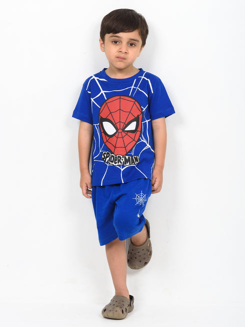 The Spidey Adventure Cotton Short Set (Royal Blue)