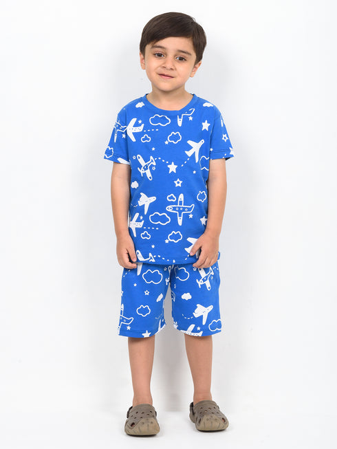 The Sky Explorer Cotton Short Set (Aero Blue)