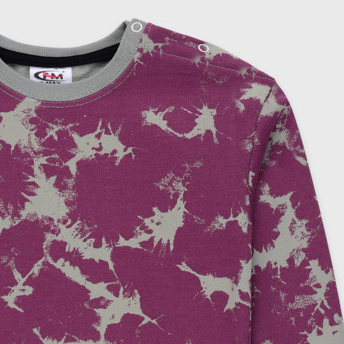 Fleece Tie & Die Sweatshirt (Purple)