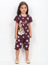 Frill Sleeves Daisy Duckling Cotton Short Set (Dusty Mauve)
