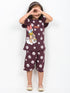 Frill Sleeves Daisy Duckling Cotton Short Set (Dusty Mauve)