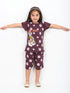 Frill Sleeves Daisy Duckling Cotton Short Set (Dusty Mauve)