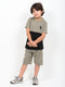The Little Legend Cotton Short Set (Beige & Black)