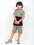 The Little Legend Cotton Short Set (Beige & Black)