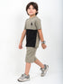 The Little Legend Cotton Short Set (Beige & Black)