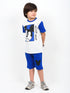 The Mickey Mouse Cotton Short Set (White & Royal Blue)