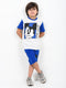 The Mickey Mouse Cotton Short Set (White & Royal Blue)