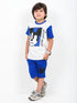 The Mickey Mouse Cotton Short Set (White & Royal Blue)