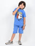 The Bear Stack Cotton Short Set (Sky Blue)