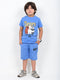 The Bear Stack Cotton Short Set (Sky Blue)