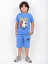 The Bear Stack Cotton Short Set (Sky Blue)