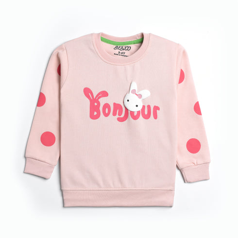Bonjour Printed Fleece Suit (Pink)