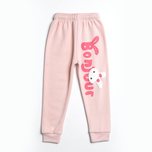 Bonjour Printed Fleece Suit (Pink)