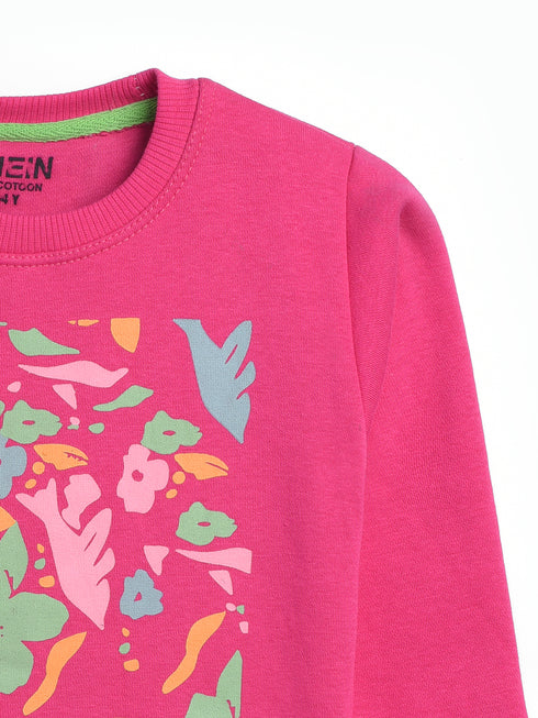 Floral Fleece Suit (Shocking Pink/White)