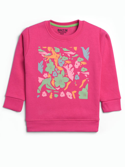 Floral Fleece Suit (Shocking Pink/White)