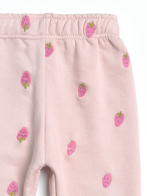Strawberries Embroidered Fleece Suit