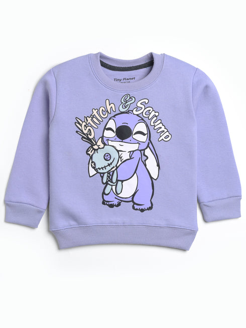 Stitch Printed Fleece Suit (Lilac)