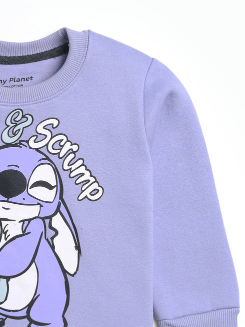 Stitch Printed Fleece Suit (Lilac)