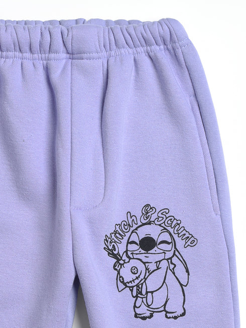 Stitch Printed Fleece Suit (Lilac)