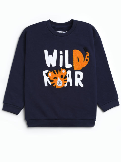 Wild Roar Towel Print Fleece Sweatshirt