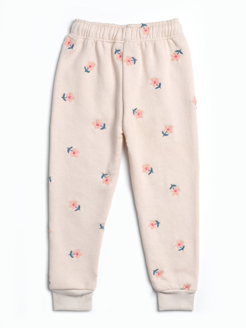 Flowers Embroidered Fleece Suit