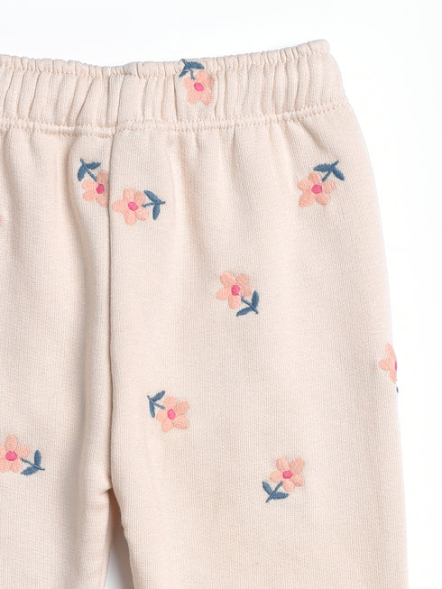 Flowers Embroidered Fleece Suit
