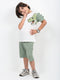 Jurassic Jumper Cotton Short Set (White & Sage Green)