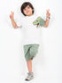 Jurassic Jumper Cotton Short Set (White & Sage Green)