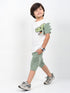 Jurassic Jumper Cotton Short Set (White & Sage Green)